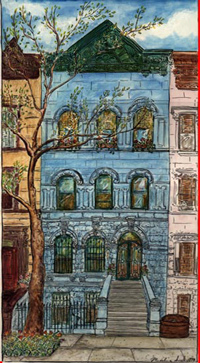 Brownstone House Painting by Madeline Sorel